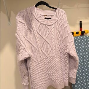 Free People Light Purple Cable Knit Sweater